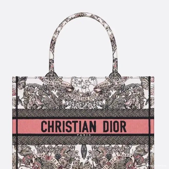 Cheap Pink Around Book World Butterfly Canvas Motif White Dior The Tote 0328 Luxury